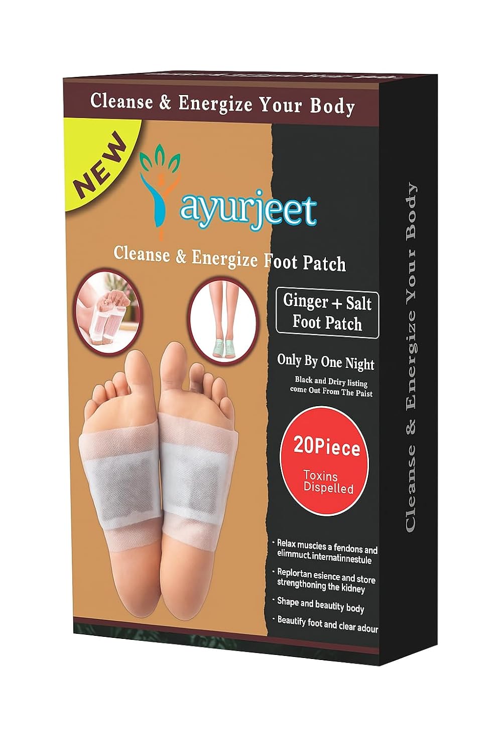 Detox Foot Patches (Pack of 20) | Deep Cleansing Foot Patch | Stress Relief & Better Sleep