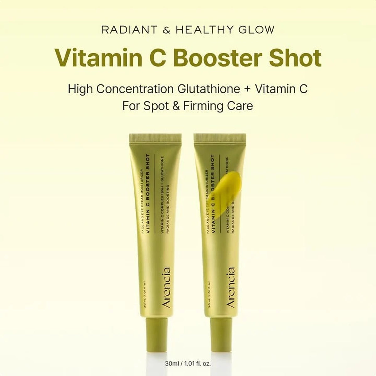 Arencia Vitamin C Booster Shot (Buy 1 Get 1 Free) – Brightening Serum for Dark Spots & Dull Skin, 2 × 30ml
