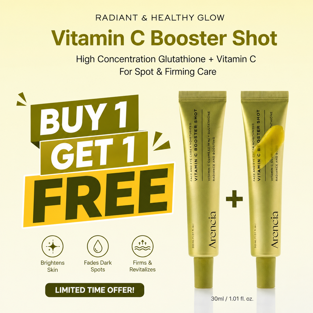 Arencia Vitamin C Booster Shot – Buy 1 Get 1 Free, 2 × 30ml